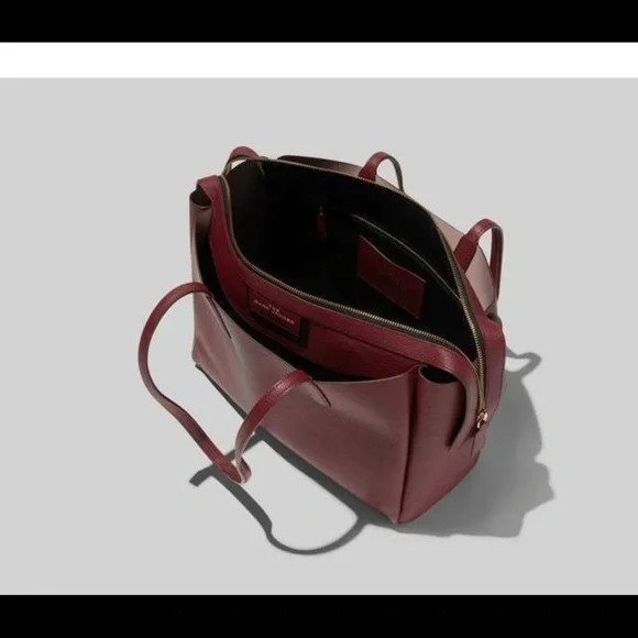 MARC JACOBS The Protege Leather Tote Color: Cabernet Red /Gold NWT